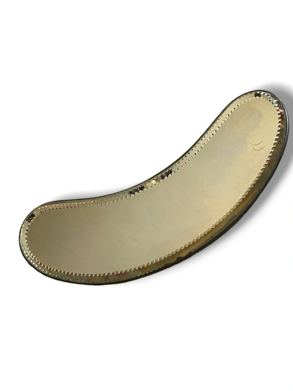 Antique vanity mirror, bean shaped, beveled, footed - Picture 3 of 5